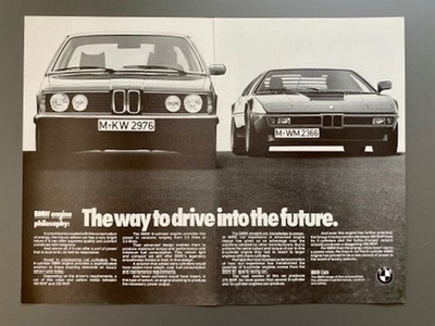 BMW Engine Philosophy E23 7er & M1 Oldtimer 1979 Vintage Ad Werbung Reklame