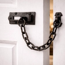 Catena per porta scorrevole in ghisa - chiusura di sicurezza porta anteriore nera finitura rustica