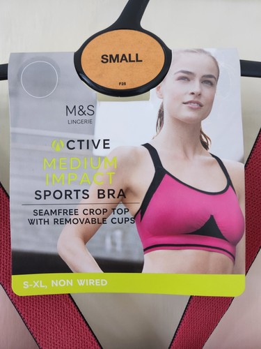 M&S ACTIVE Medium Impact Seamfree Sports Bra - Size Small - Bild 2 von 6