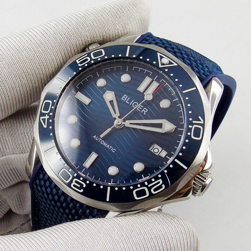 41 mm Bliger schwarz blau Zifferblatt Saphirglas PT5000 8215 NH35 Automatik Herrenuhr - Bild 1 von 14