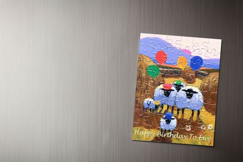 Happy Birthday To Ewe Jigsaw Magnet | Thomas Joseph, Sheep, Fridge Magnet - Picture 2 of 2