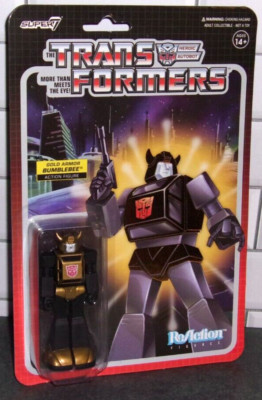 Transformers Super 7 Reaction GOLD ARMOR BUMBLEE 3'' Action Figure Retro Sealed