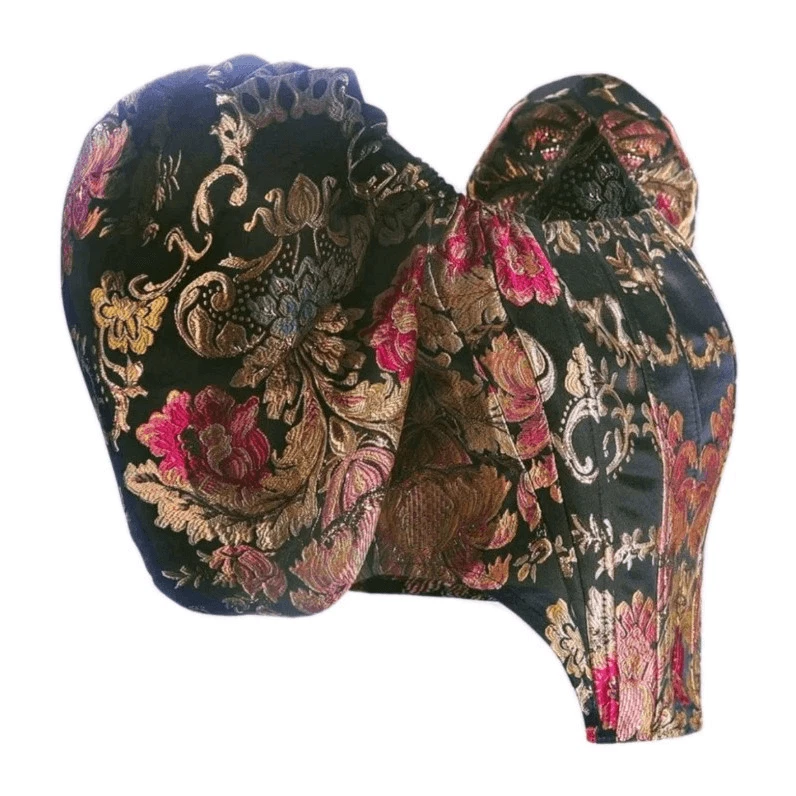 Baroque Puff Sleeve Brocade Corset Top M Handmade - Image 2 of 4