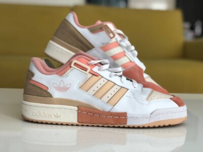 Adidas Originals Forum Exhibit Low Sneaker, White, Cream White, Amber, 46