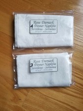 NEW 7 DAMASK CLOTH TABLE NAPKINS-ROSE PATTERN-COLOR IVORY LUNCH/DINNER 17" x 17"