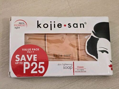 Original Kojie San Skin Lightening Kojic Acid Soap 65gx3 Bars Expires 17/11/2025