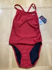 TYR Women's Tyreco Solid DiamondFit-A Swimsuit DSOL1A Red Size 36