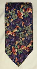 Max Raab By Tango Vintage Men's Tie Silk Imported Fabric Made In USA FLORAL