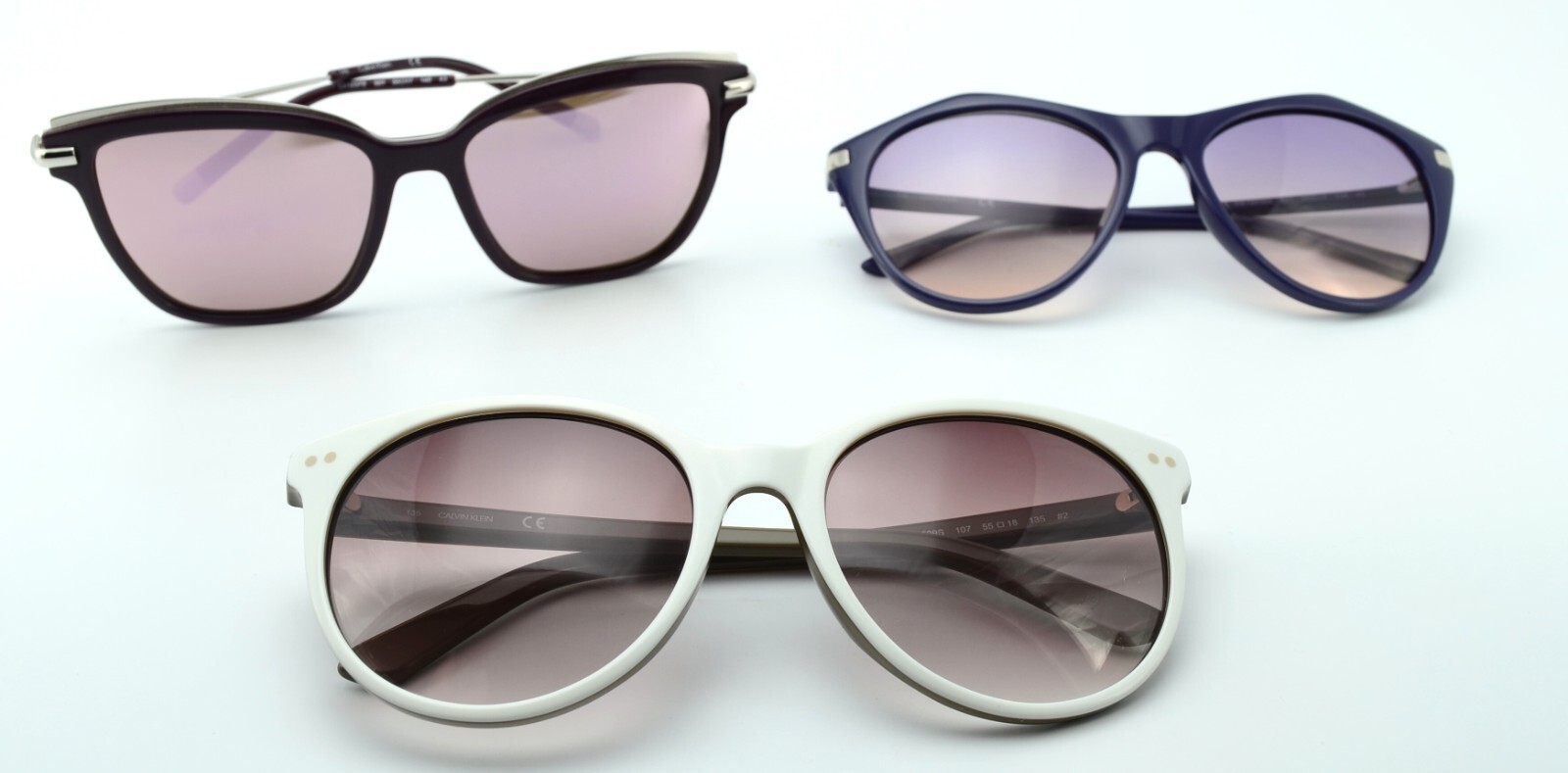 CALVIN KLEIN Sonnenbrille 3 штуки, лот Damen CK18509S CK1237S CK18536S Lila Weiß