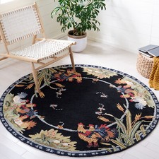 Safavieh Chelsea BLACK 3' X 3' Round Area Rug - HK56B-3R