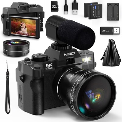 5K Digital Cameras 48MP 60FPS Video Camera Vlogging WiFi App Control for 