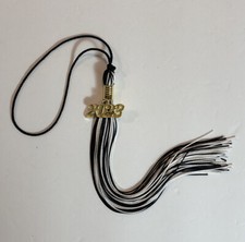 Black White Graduation Tassel With Gold Date Drop 2023 NEW