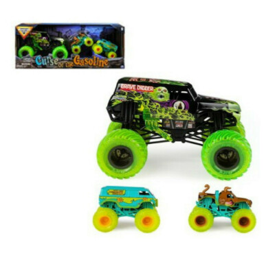 Monster Jam Cruse of the Gasoline 3er Pack Grave Digger 1:24 Scooby-Doo  2x 1:64