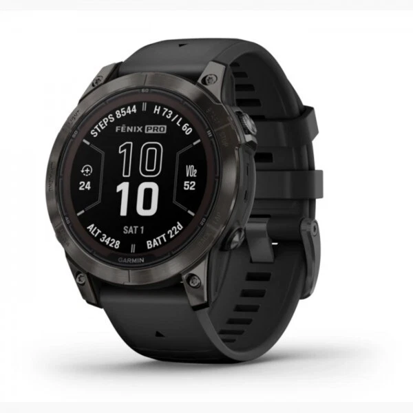 Garmin Fenix 7 Pro Zafiro Gris Solar DLC Titanio con Banda Negra 010-02777-10