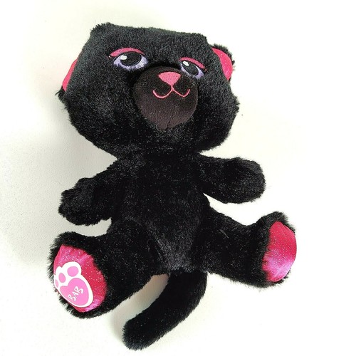 Build a Bear Smallfrys Buddies Black Cat Plush 8" Night Magic Pink Ears BAB Toy - Picture 8 of 12
