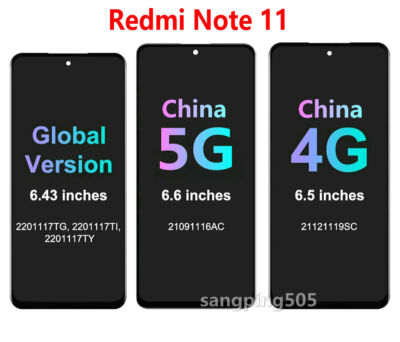 Touch Screen LCD Display Assembly For Xiaomi Redmi Note 11 Global/4G/5G