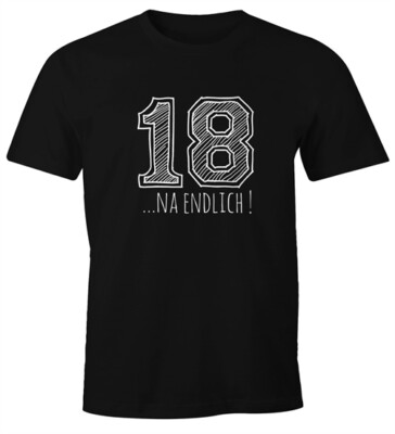 Mens T-Shirt Gift Birthday 18... Well Finally College Sketch Fun Shirt
