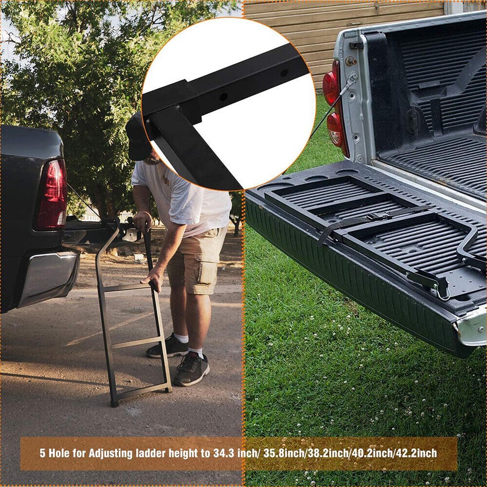 Universal Heavy Duty Foldable Tailgate Ladder Step for Pickup Truck ...