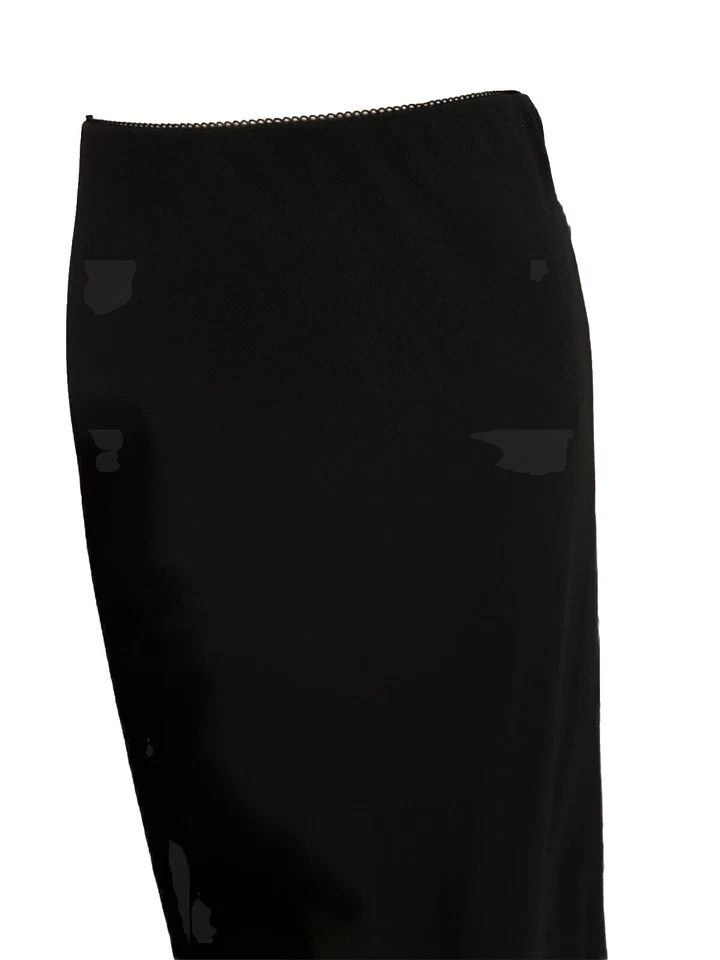 MSK USA Sheer Straight Skirt solid Black Elastic Waist Dress Wear Lined Knee L - Image 3 of 4