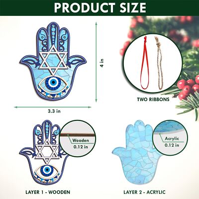 FLAGWIX Hanukkah Gifts for Women, Men Christmas Ornament 2024