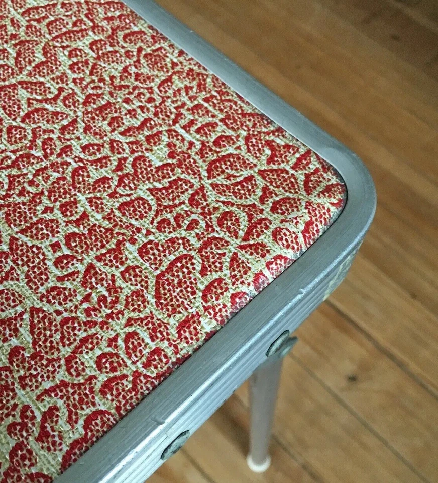 Mesa Plegable MCM Vintage Niños Niños 36”X24” Aluminio Masonita Vinilo Foto 4 de 4