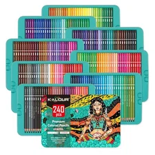 KALOUR Professional Colored Pencils,Set of 240 Colors Soft Core Vibrant Color