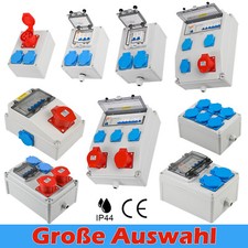 BAUSTROMVERTEILER WANDVERTEILER KOMPLETT VERDRAHTET 32A 16A 230V MIT CEE DOSE