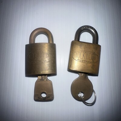 2x Brass Lockwood Padlocks With Keys As Is 