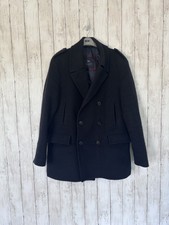 Magee 1866 Navy Coat, Size L, Lined, Button Up, Collared Double Breasted