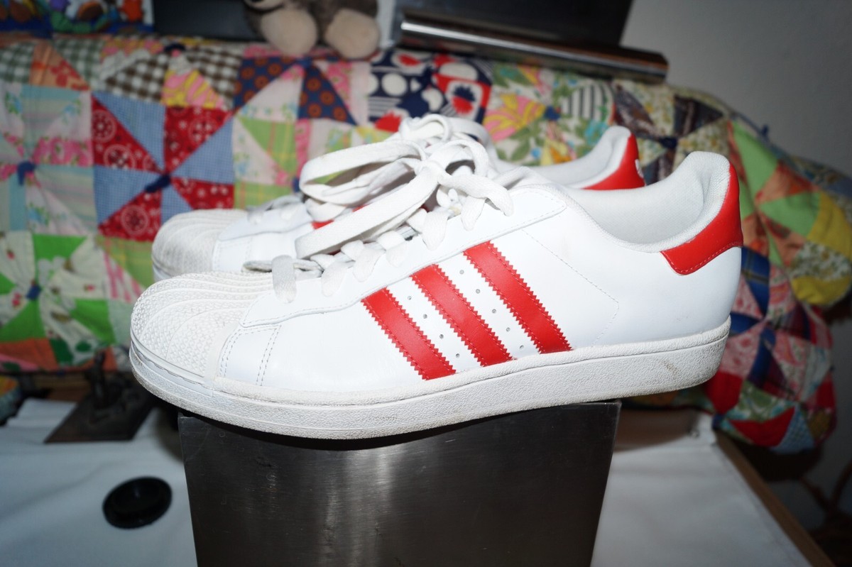 ADIDAS Originals Superstar Cloud White & Red mens 11 adidas superstars |  eBay