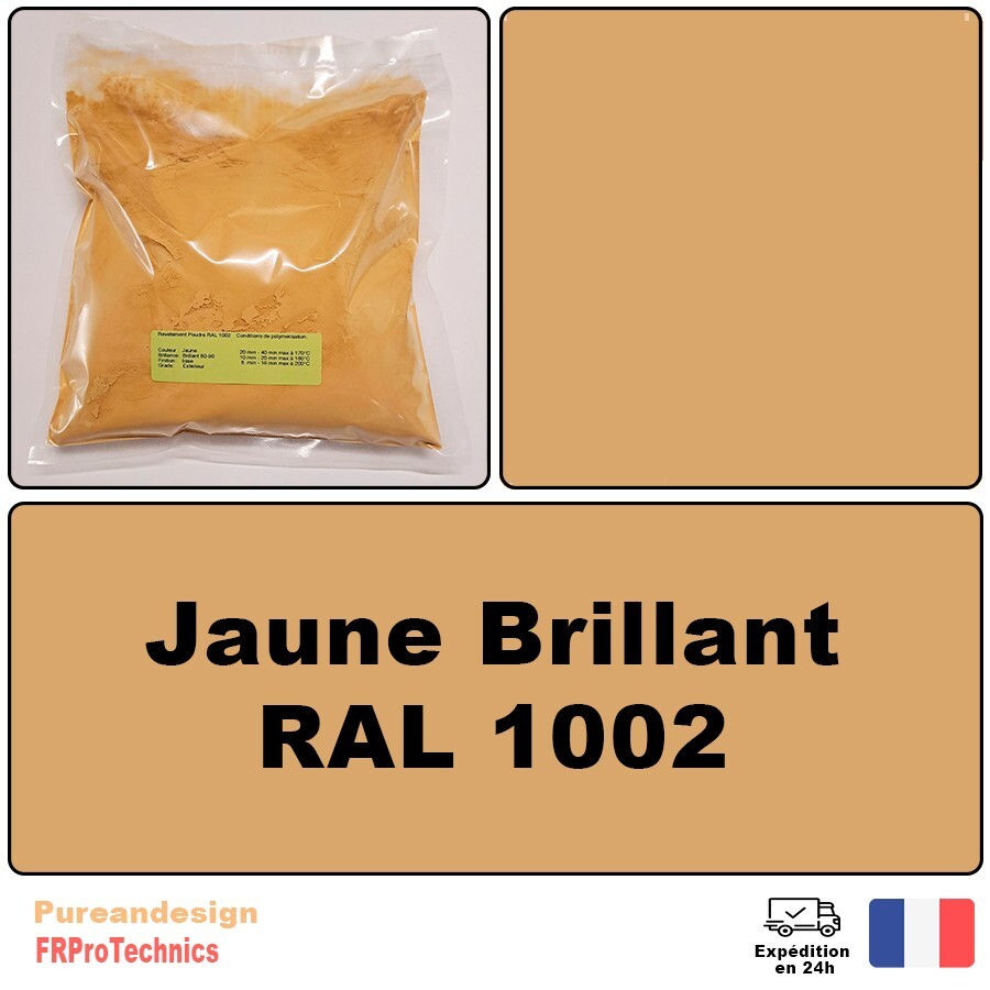 Peinture poudre thermolaquage Jaune Sable RAL 1002 pour pistolet électrostatique et métal