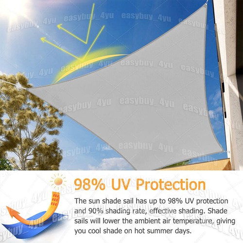 Waterproof Shade Sail Patio Awning Outdoor Garden Pool Sun Canopy Shelter Cover - Picture 7 of 606