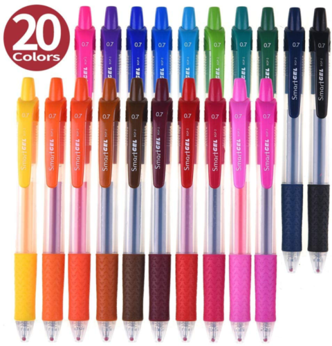 Gel Pens Set 20 Colors Medium Point Colored Pens Retractable Gel Ink Pens with C - Picture 1 of 7