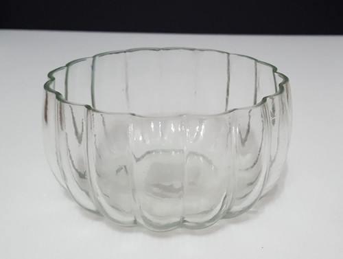 NEW Pottery Barn Glass Pumpkin Lidded Bowl Halloween Thanksgiving Fall Wood Lid - Picture 3 of 6