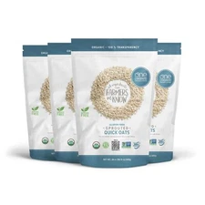 24 Ounce Pack of 4 Organic Gluten Free Sprouted Oats Vegan Non GMO Oatmeal