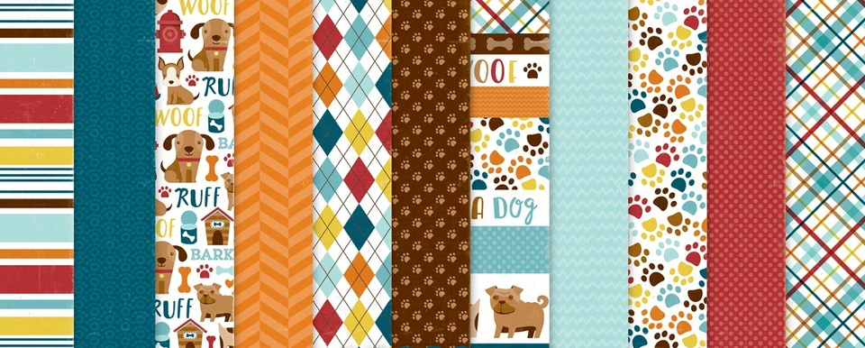 Echo Park Bark Dog Collection Kit 12"x12" Paper Stickers Made in USA NEW - Image 4 of 4