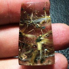 47Cts Natural Clear Beautiful Rutile Crystal Quartz Pendant Polished AAAAA