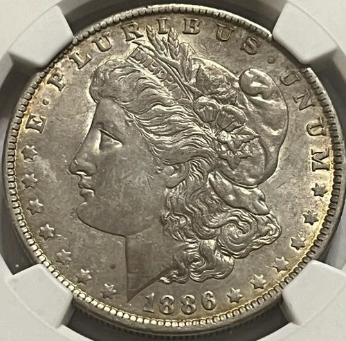 Scarce 1886-O $1 Morgan Silver Dollar NGC AU Details "Cleaned" Nice Eye Appeal