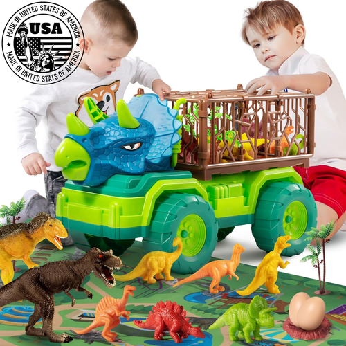 Dinosaur Carrier Truck Transport Car Toys Kids for 3-5 Years 8 Tyrannosaurus - Picture 8 of 12