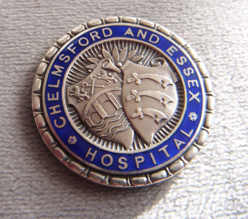 CHELMSFORD AND ESSEX HOSPITAL 1946 SILVER NURSING NURSES BADGE