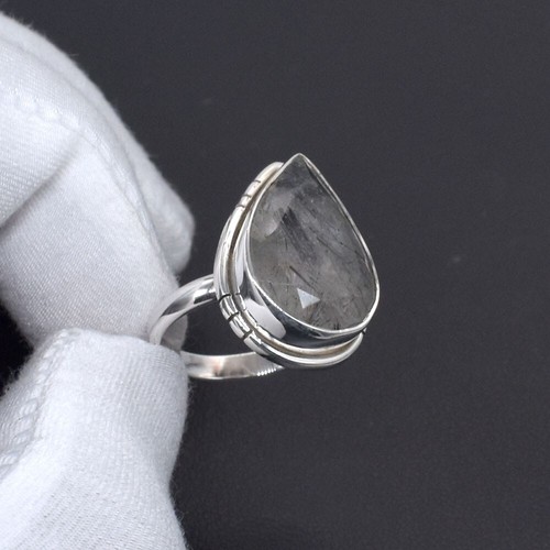 Anello pietre preziose assortite argento sterling 925 massiccio regalo anniversario per lei - Foto 17 di 31