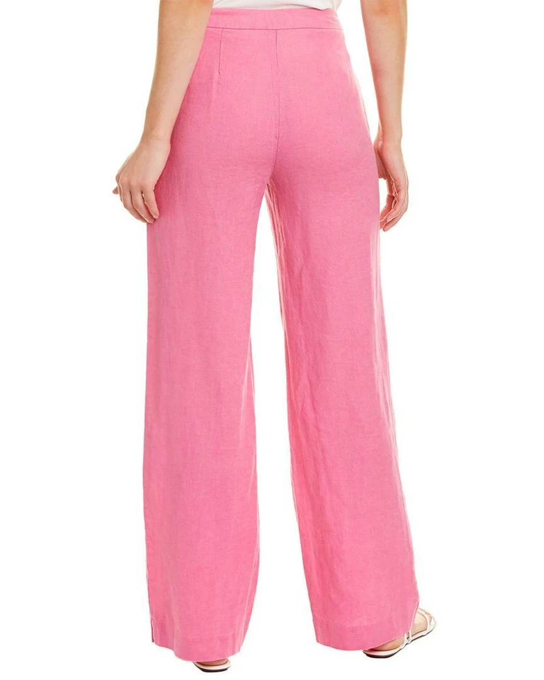 НОВЫЙ ANTHROPOLOGIE $128 РОЗОВЫЙ ЛЬНЯНОЙ ВЫСОТЫ БРЮКИ НА 525 SZ 2 - Изображение 2 из 2