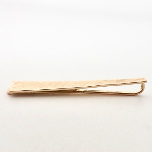 Irish 14k Rose Gold Tie Bar Money Clip Brushed Finish Stars Vintage 2in - Picture 4 of 5