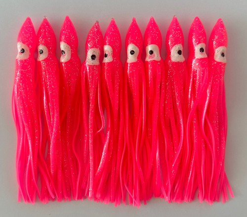 Pink Squid Octopus Lure Skirts 14cm – 10/20/50 Pack Saltwater Fishing - Picture 2 of 5