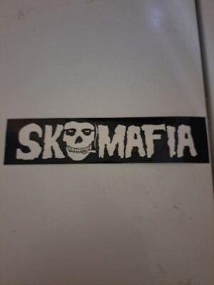 SKATE MAFIA SKATEBOARDS THE OG MISFITS SKULL LOGO SQUARE SKATEBOARD STICKER