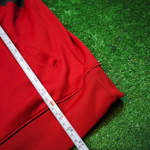 Suéter Nike vintage para hombre cremallera grande rojo gris bloque de color p... - Imagen 7 de 13