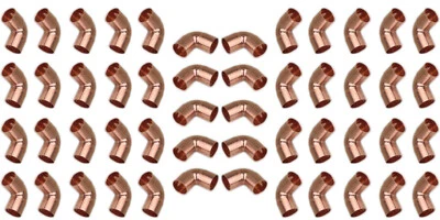 Copper Pipe Fittings 90 Degree Elbow 1/2" Inch - Lot of 50