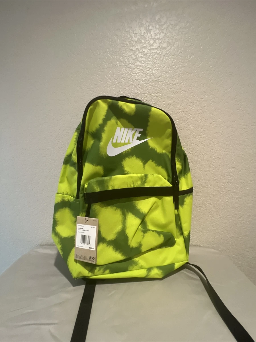 Nike backpacks lime green sale
