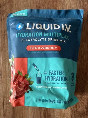 Liquid I.V. LVP1609 Strawberry Hydration Multiplier Electrolyte Drink - 16 Pack