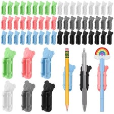 60 Pack Adhesive Pen Holder Clips, Colorful Silicone Pencil Holders Six colors